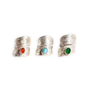 ANILLO TIRABUZÓN PLATA CON PIEDRA ABAJO