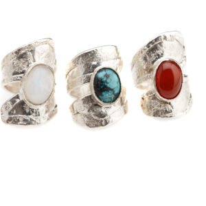 ANILLO TIRABUZÓN PLATA CON PIEDRA GRANDE CENTRAL